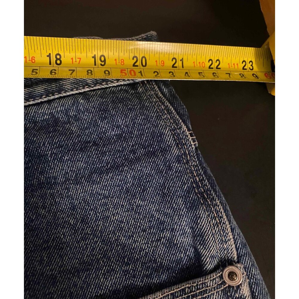 Vtg Tuff Texas Jean Shorts Mens 40 11" Baggy Skater Denim Fade Blue Jorts Y2K - Picture 4 of 6